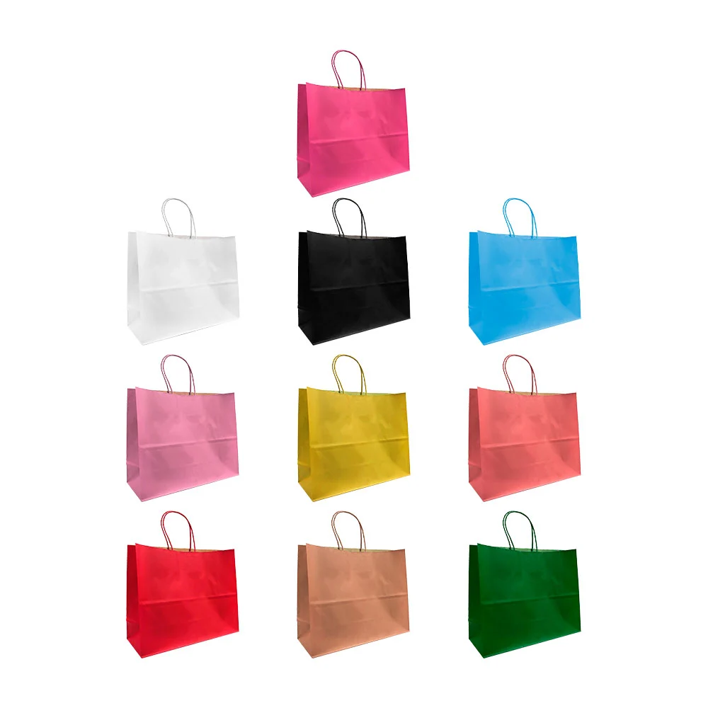 Bolsa de regalo 30x27x12cm, papel kraft con asa, variedad de colores …