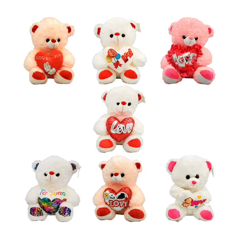 Peluche de oso afelpado, con luz, corazón y frase ´te amo´ o ´love´, …