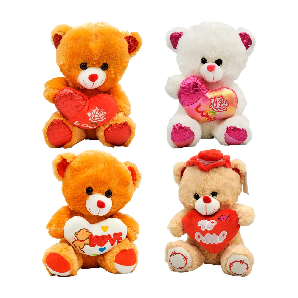 Peluche afelpado en forma de oso con corazón, frase ´love´, variedad …