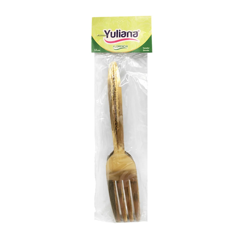 Paquete con 12 tenedores florencia, de acero inoxidable, mango con fl…