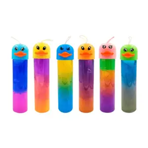 Bote de slime brilloso tricolor con tapa en forma de pato, variedad d…
