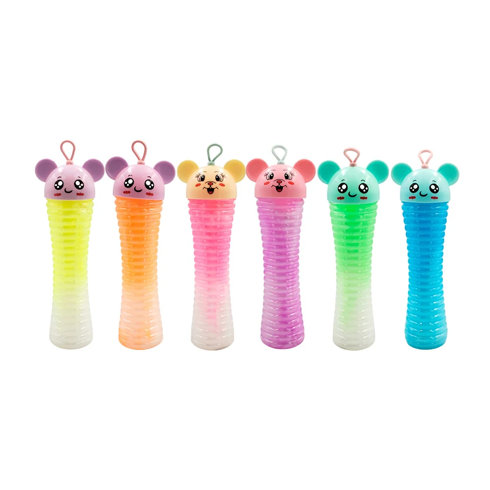 Bote de slime brilloso bicolor con tapa en forma de ratón, variedad d…