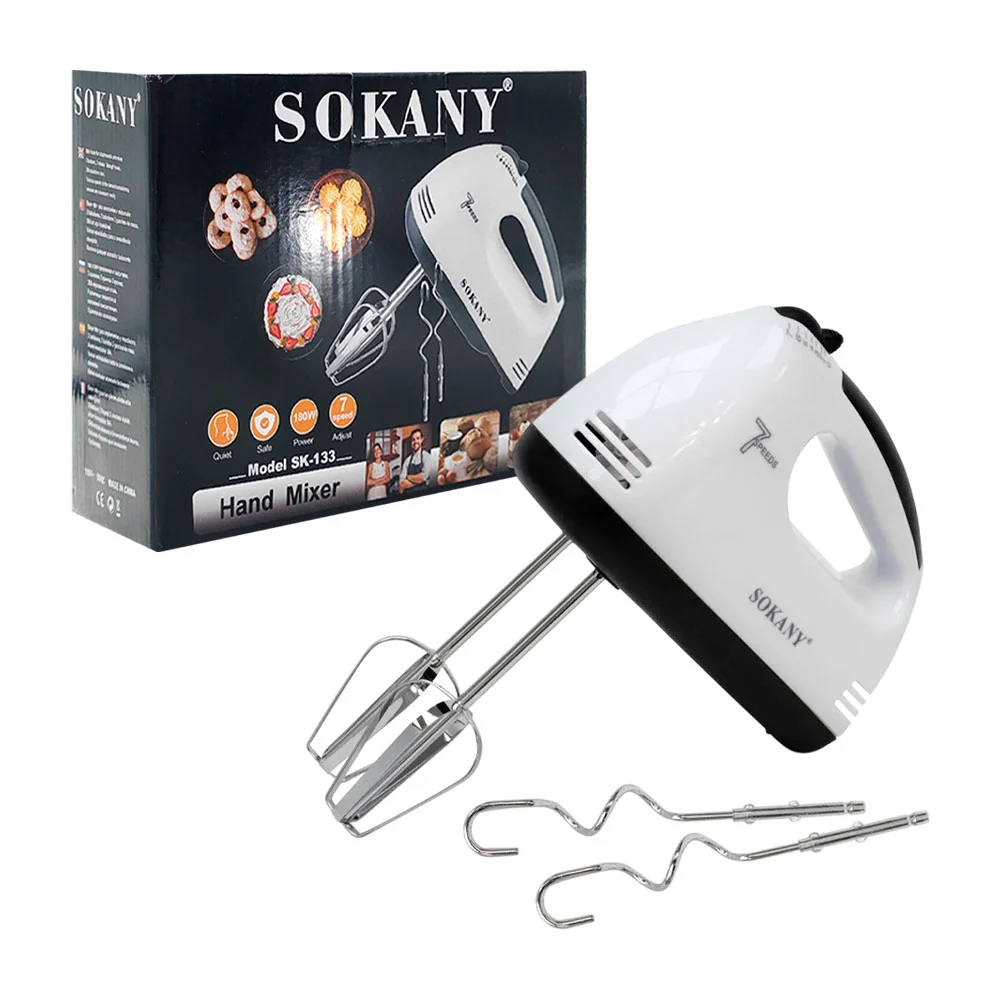 Batidora de mano hand mixer sokany con 7 velocidades, 180w / sk-133