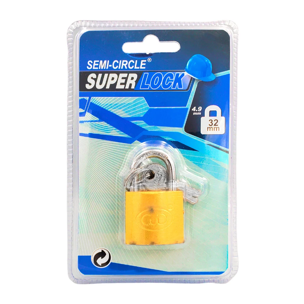 Candado metálico super lock semi-circle de 32mm + juego de 3 llaves /…