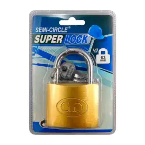 Candado metálico super lock semi-circle de 63mm + juego de 3 llaves /…