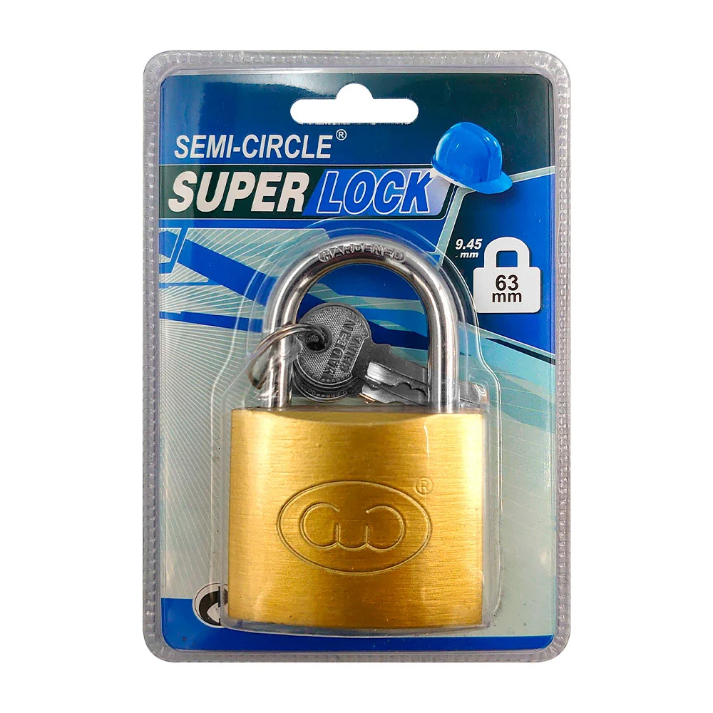 Candado metálico super lock semi-circle de 63mm + juego de 3 llaves /…