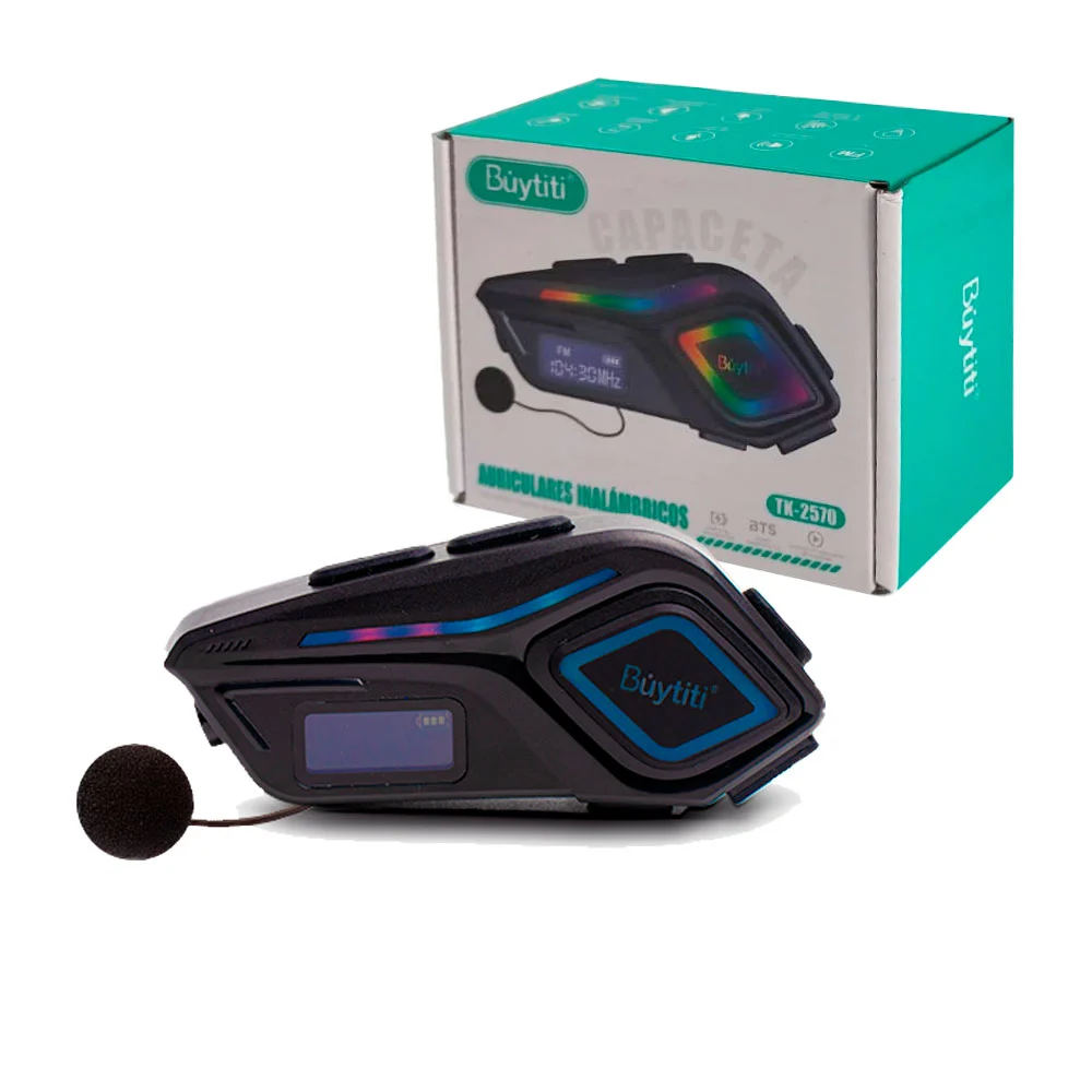 Audífonos buytiti Para Casco De Motos Bluetooth 5.4, luces led, micró…