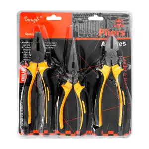 Blíster con 3 pinzas para corte, alicate y de presión, diseño ergonóm…