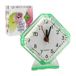 Reloj despertador pequeño, plástico translúcido, variedad de formas y…