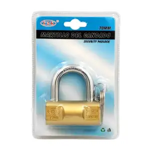 Candado cilíndrico de 70mm con gancho medio, alta seguridad + juego d…