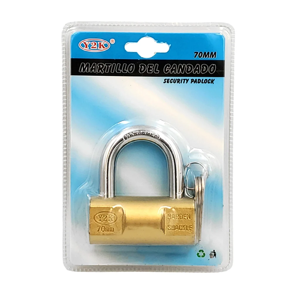 Candado cilíndrico de 70mm con gancho medio, alta seguridad + juego d…