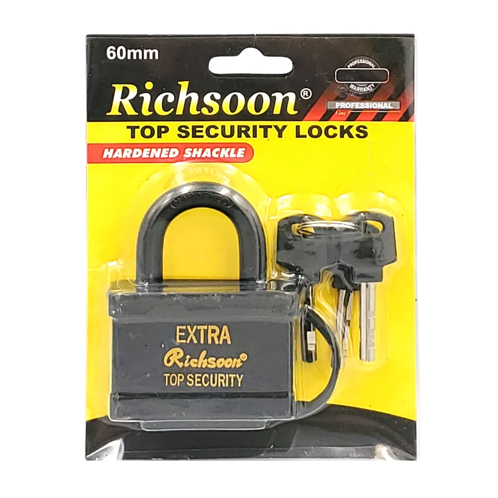 Blíster candado de seguridad richsoon 60mm con juego de 3 llaves / tl…