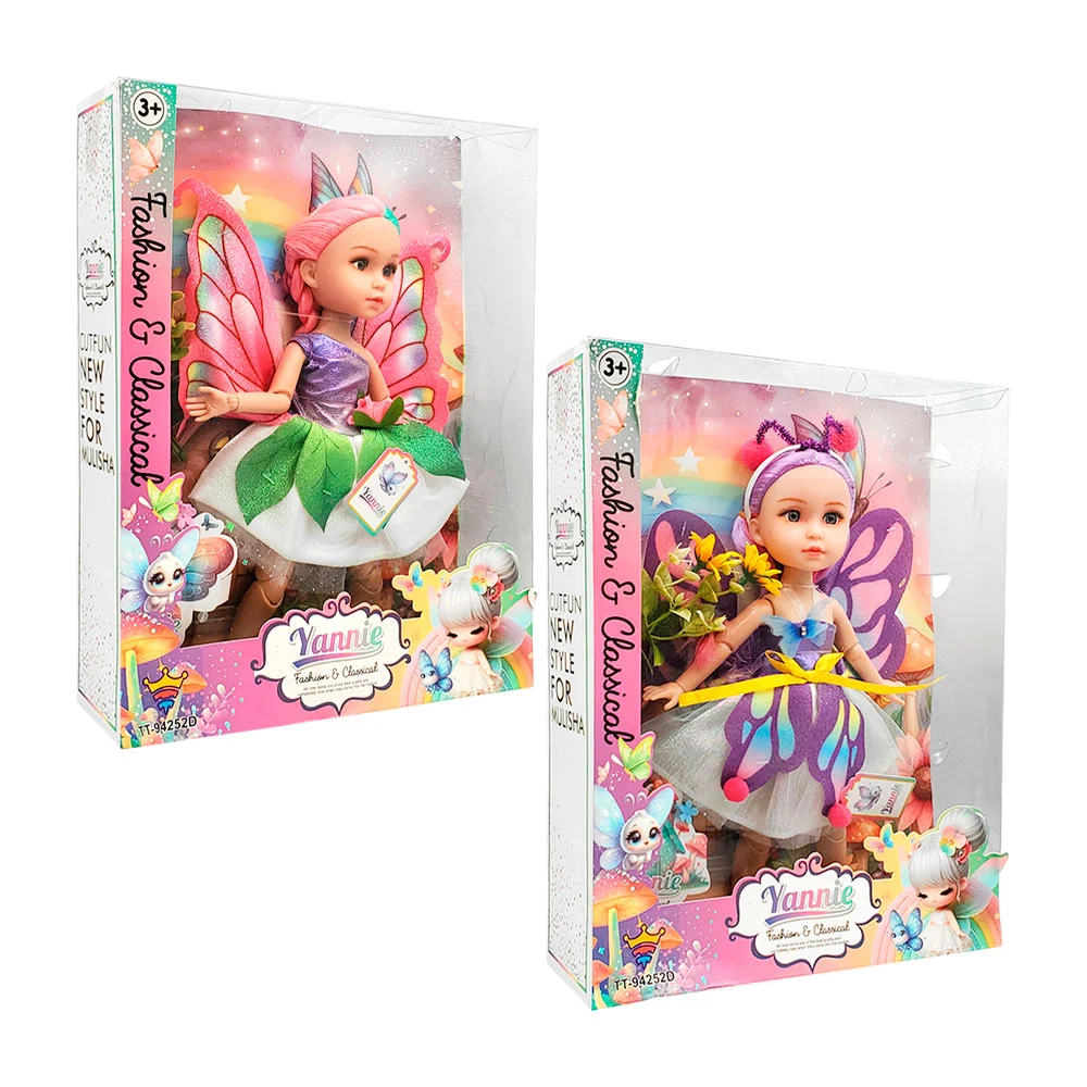 Muñeca yannie articulada con alas de hada + accesorios / fashion y cl…