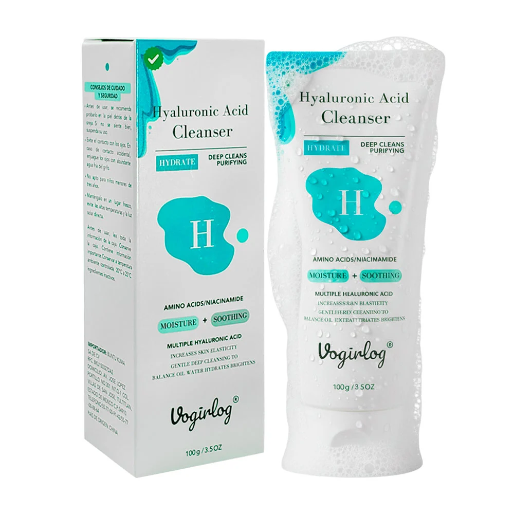 Limpiador facial de ácido hialurónico vogirlog, hidratación profunda
