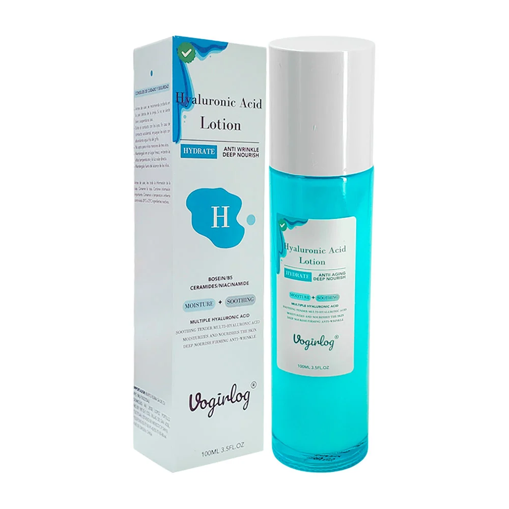 Loción facial de ácido hialurónico vogirlog, suaviza, nutre, sella hi…
