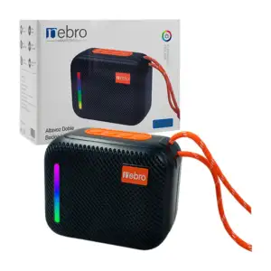 Bocina nebro cuadrada, inalámbrica pequeña, doble altavoz, sonido 360…