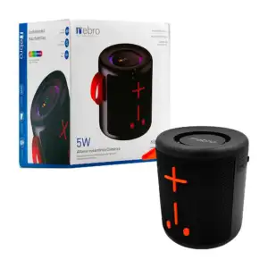 Bocina nebro cilíndrica pequeña, 5w de potencia, sonido 360 y luz rgb…