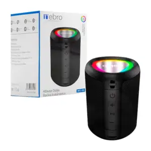 Bocina nebro inalámbrica con sonido envolvente, portátil con luz rgb …