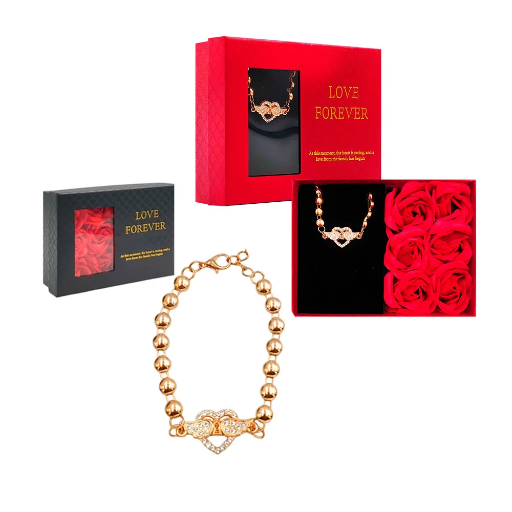 Caja con 6 rosas eternas + accesorio, love forever, variedad de color…