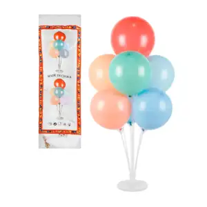 Base porta globos con luz multicolor + 7 popotes de diferentes tamaño…