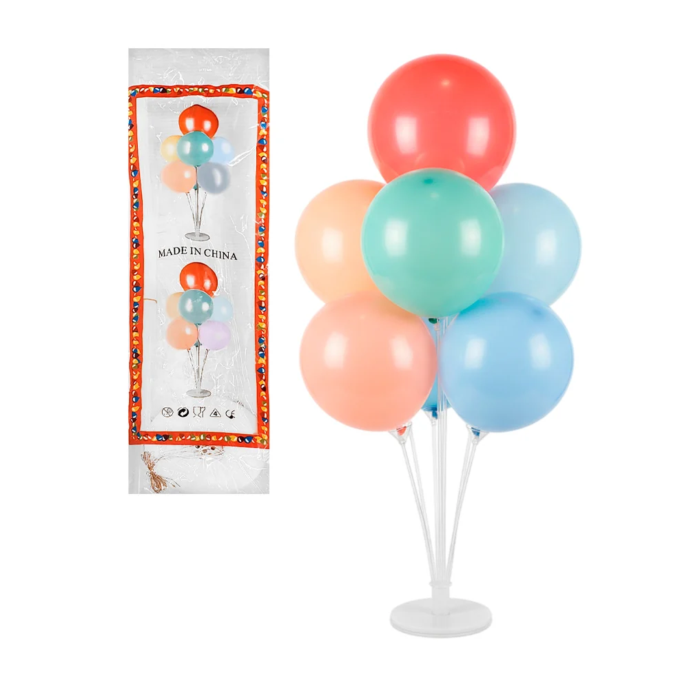 Base porta globos con luz multicolor + 7 popotes de diferentes tamaño…