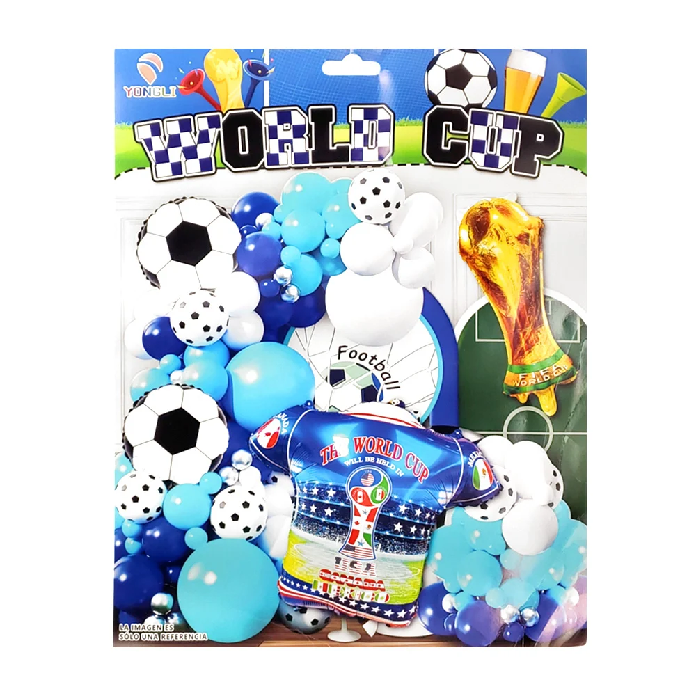 Kit decorativo 57pzs en tonos azules, globos de balón y accesorios / …