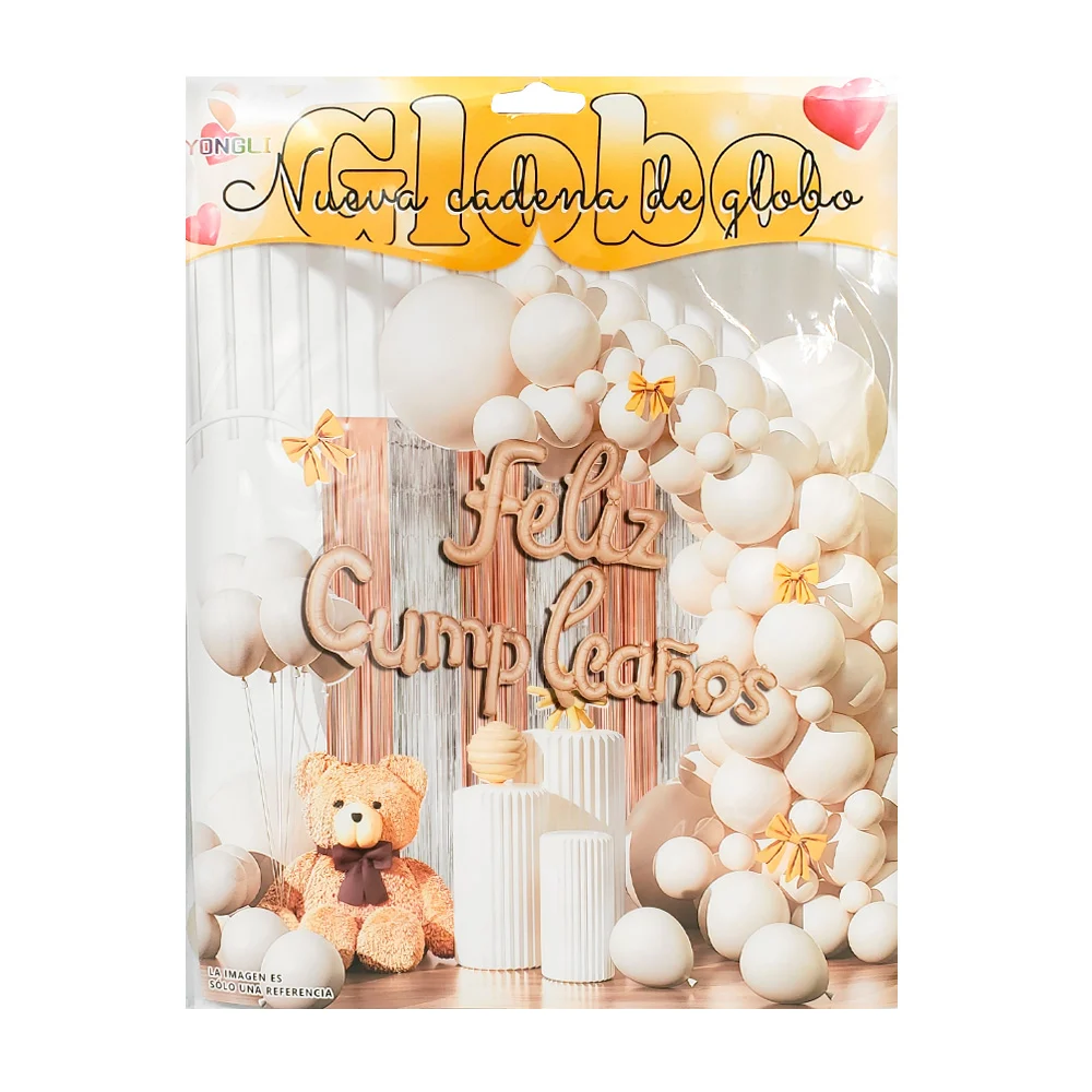 Kit decorativo de fiesta con 60 pcs con globos blancos / ygli-131