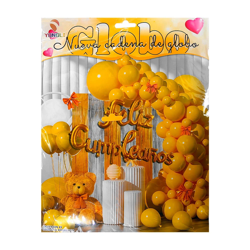 Kit decorativo de fiesta con 60 pcs y globos amarrillos + cortina mul…