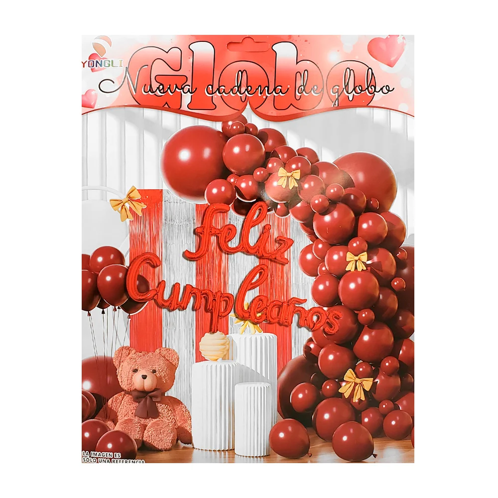 Kit decorativo de fiesta con 60 pcs y globos rojos + cortinas multico…