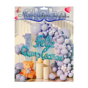 Paquete con 60 globos azul cielo, globo feliz cumpleaños, cortina y p…