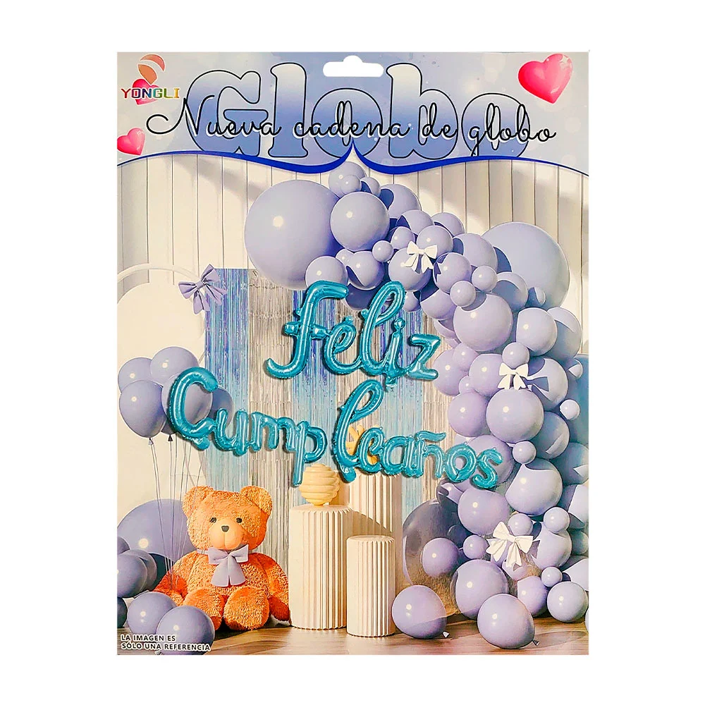 Paquete con 60 globos azul cielo, globo feliz cumpleaños, cortina y p…