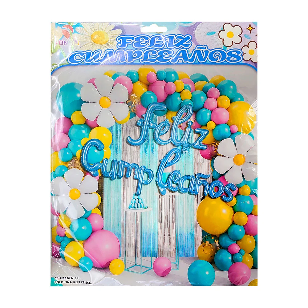 Paquete con 53 globos, amarillo, verde, rosa, feliz cumpleaños, flor …