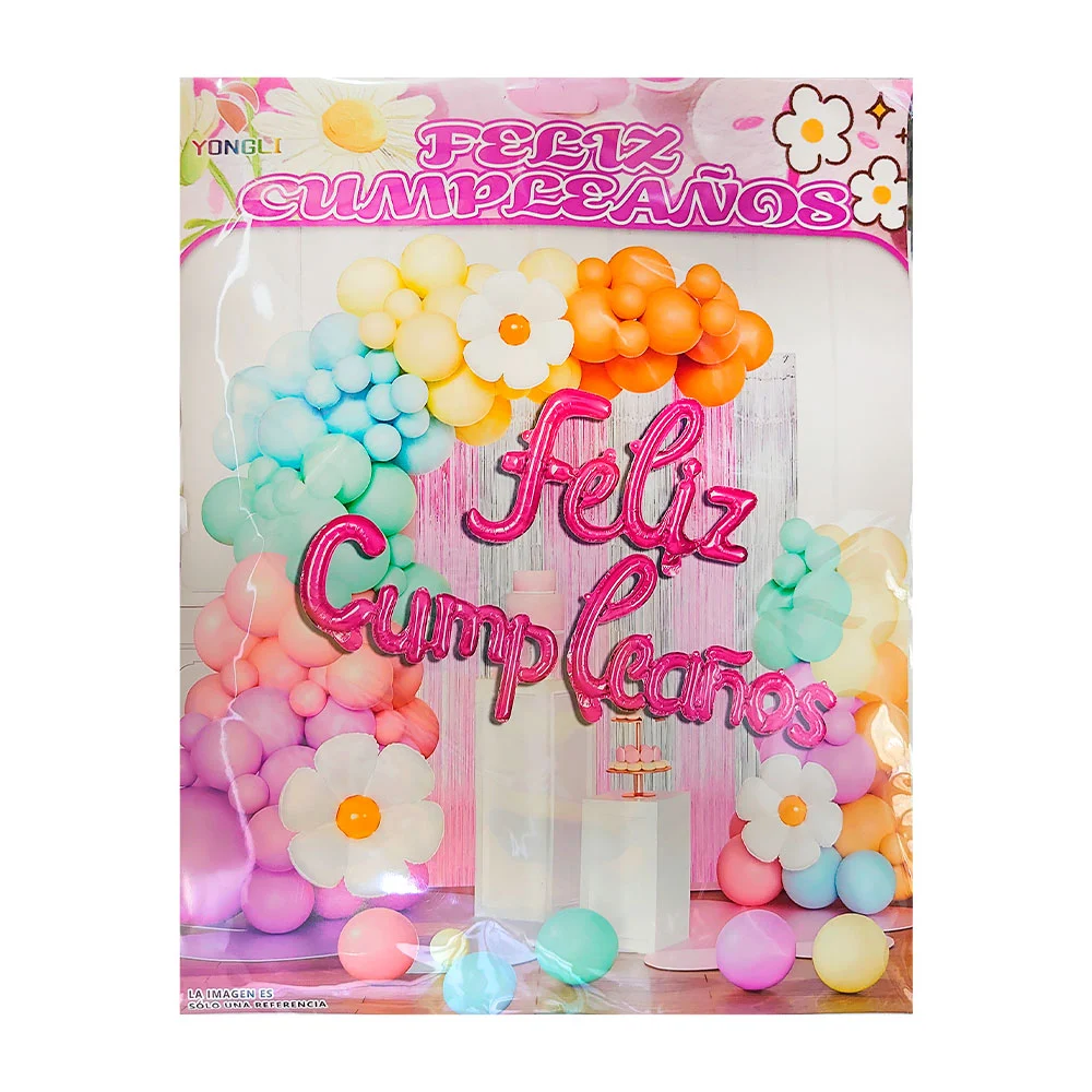 Paquete de 55 globos, tono pastel, globo feliz cumpleaños y flor + co…