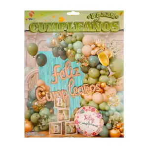 Kit decorativo de fiesta con 58 pcs y globos varios en tonos verdes /…
