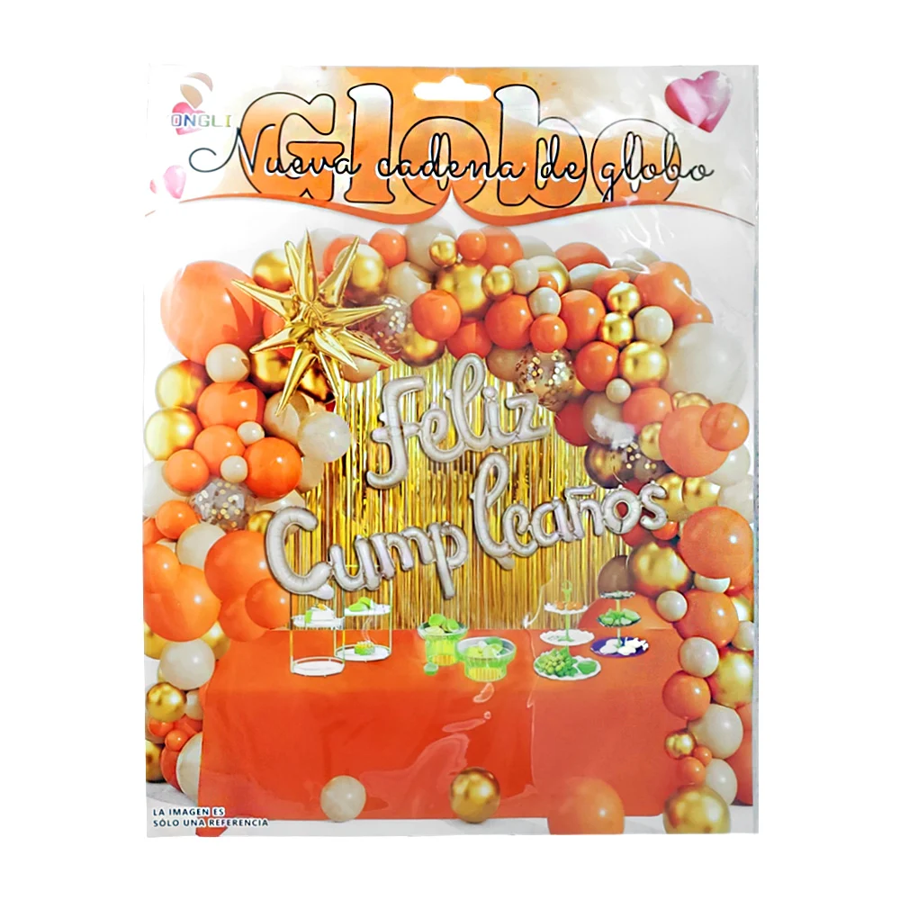 Paquete de 55 globos, naranja, dorado, crema, globo feliz cumpleaños …