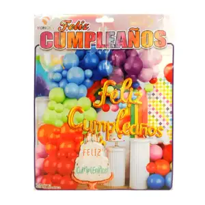 Set de globos decorativos con 49 pcs con temática de arcoiris + globo…