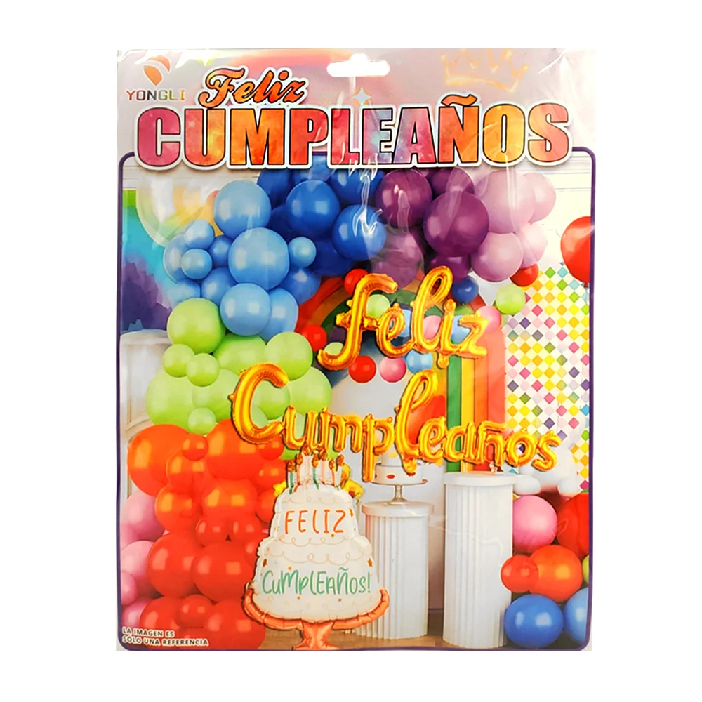 Set de globos decorativos con 49 pcs con temática de arcoiris + globo…