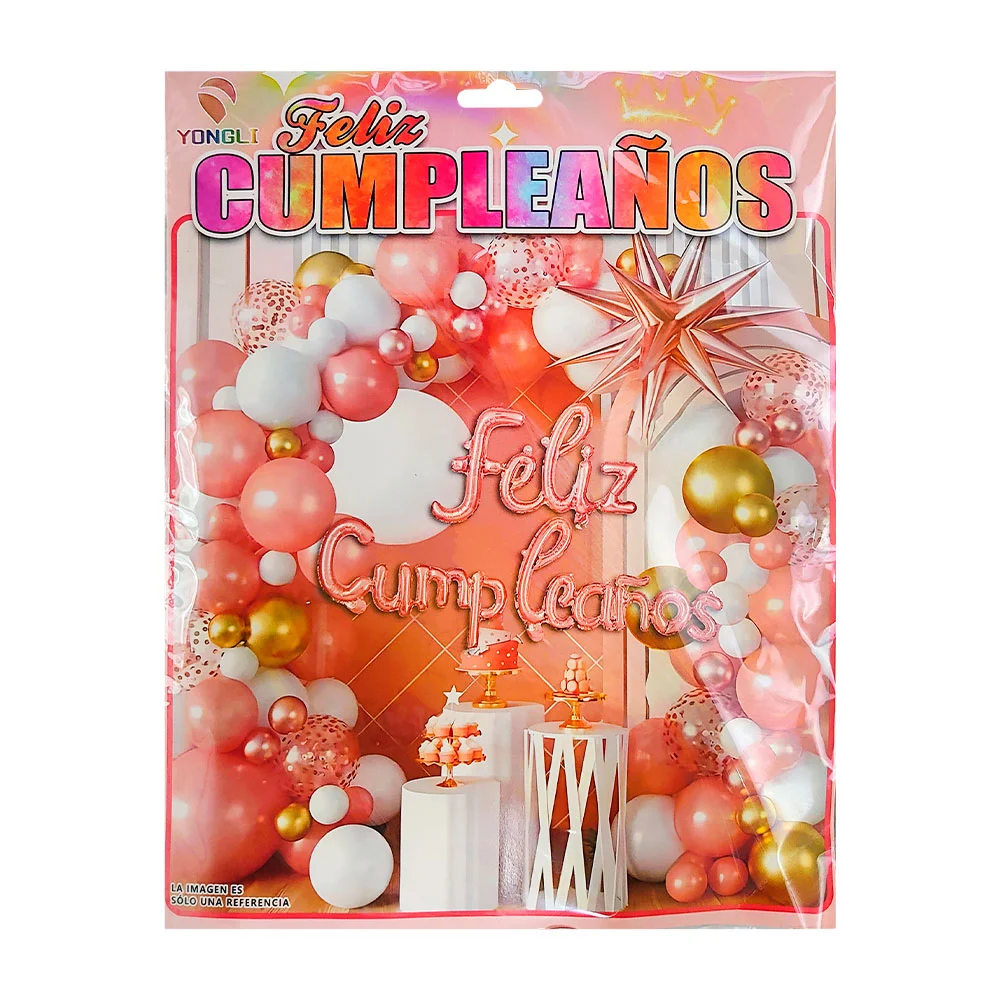 Kit decorativo de fiesta con 53 pcs y globos rosas pastel multicolor/…