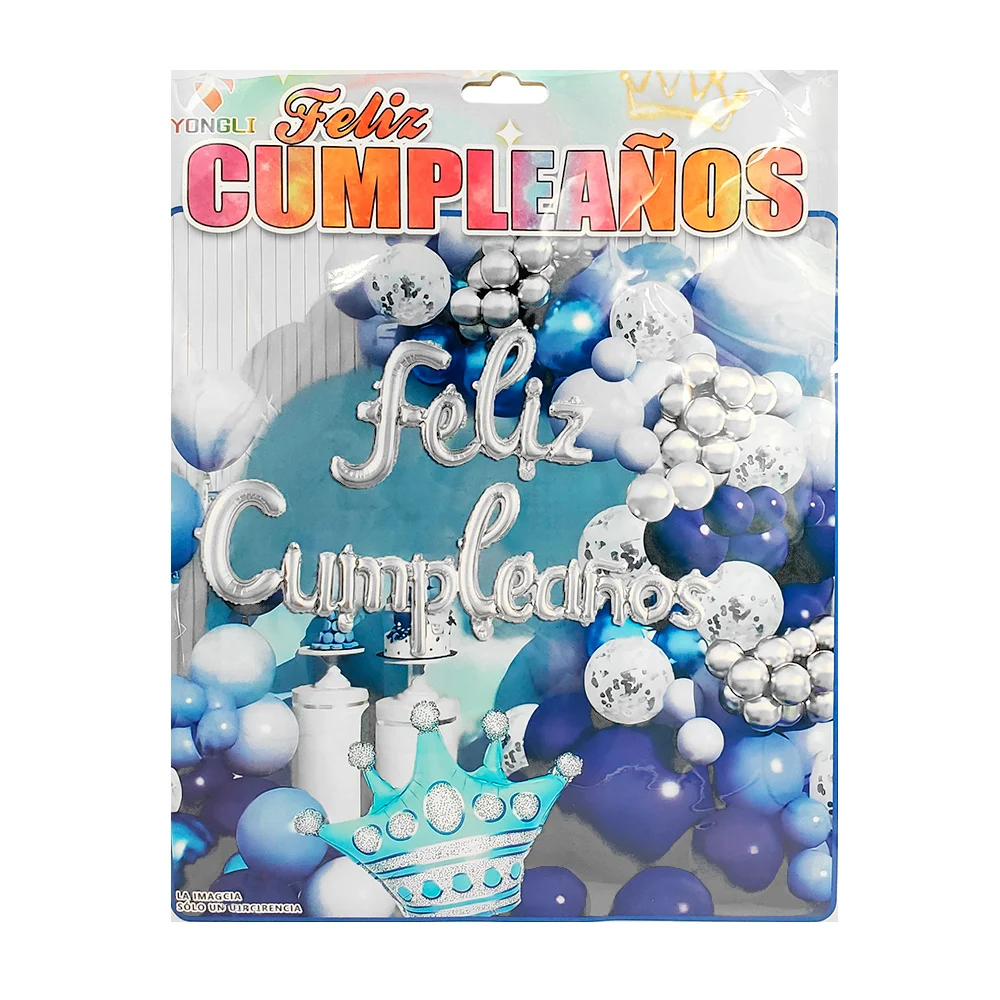 Set de globos decorativos con 54 pcs en tonos azules metálicos y azul…