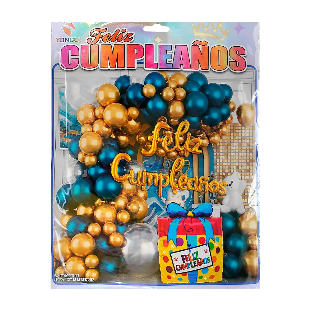 Kit decorativo de fiesta con 60 pcs y globos de color azul + dorado, …