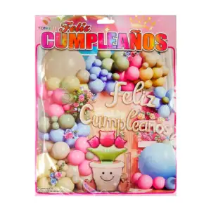 Paquete de 60 globos, rosa, verde, azul, crema, globo feliz cumpleaño…