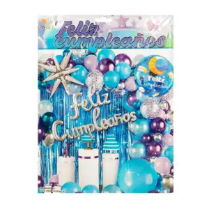 Kit decorativo de fiesta con 53 pcs y globos metálicos multicolor + c…