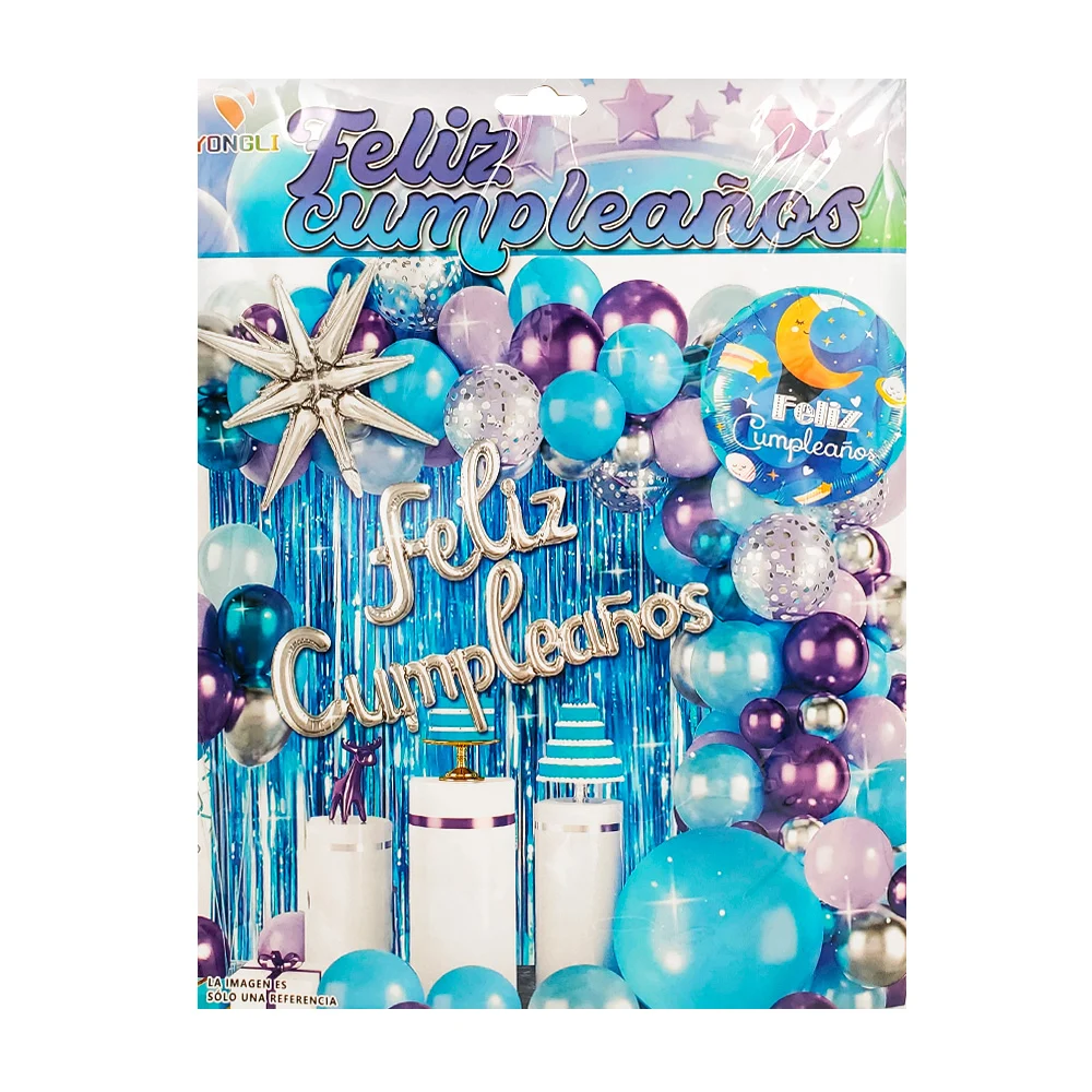 Kit decorativo de fiesta con 53 pcs y globos metálicos multicolor + c…