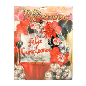 Kit decorativo de fiesta con 47 pcs y globos multicolor + cortina met…