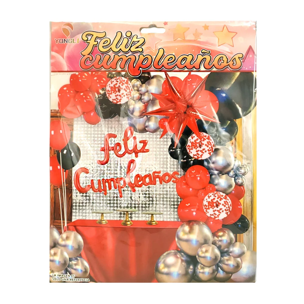 Kit decorativo de fiesta con 47 pcs y globos multicolor + cortina met…