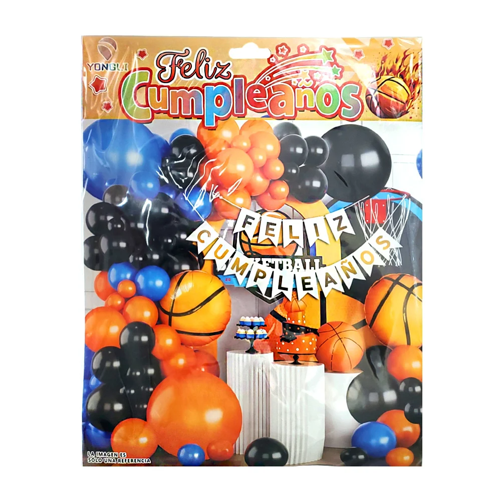 Kit decorativo de fiesta con 54 pcs y tema de basquetball / ygli-93247