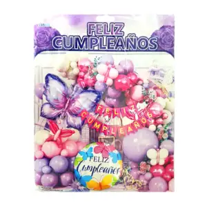Set de globos decorativos con 45 pcs en tonos morados metálicos / ygl…