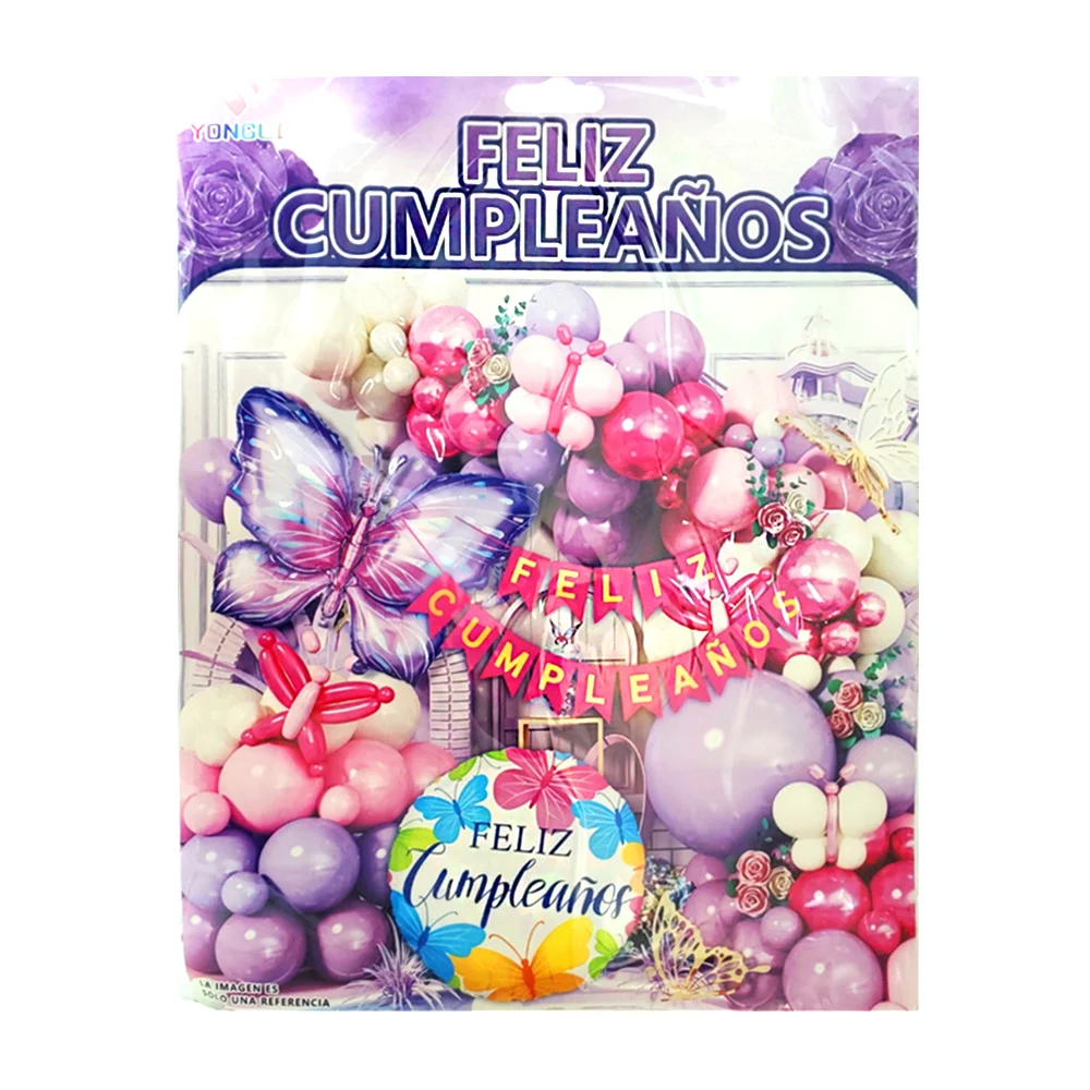 Set de globos decorativos con 45 pcs en tonos morados metálicos / ygl…