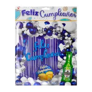 Paquete de 48 globos, variedad de azules, feliz cumpleaños, cerveza y…