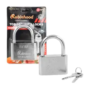 Candado robinhood de 70mm con gancho medio, alta seguridad + juego de…
